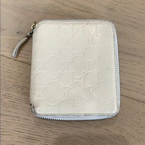 Comme des Garcons cream zipper wallet